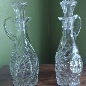 Anchor Hocking star of David oil and vinegar bottles